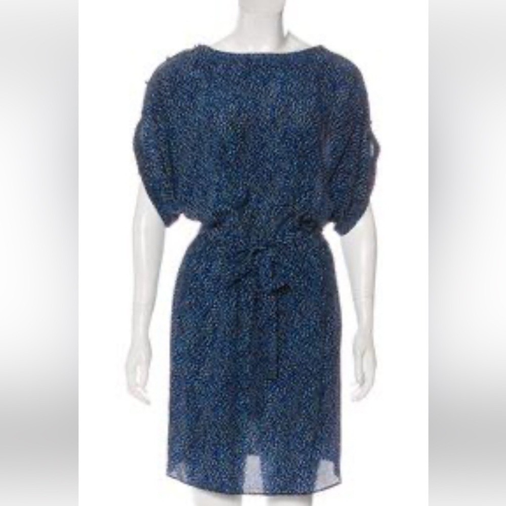 RACHEL ZOE ALLOVER PRINT WOMEN'S SHORT SLEEVE SILK DRESS SIZE 4